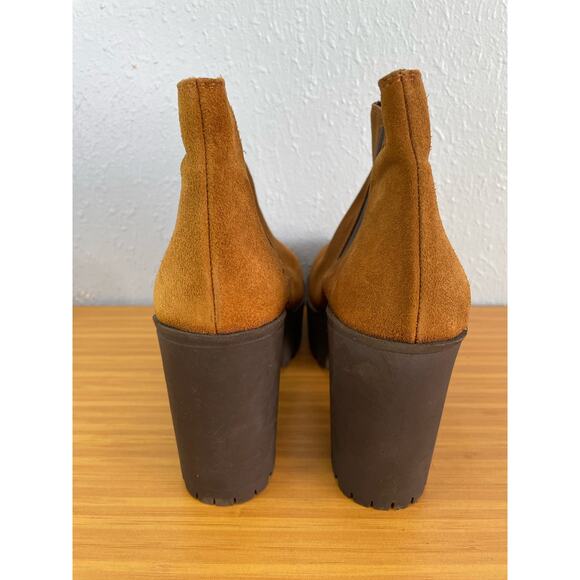 Y2K Suede Chelsea Platform Boots EU Size 40 US Size 9.5 Chunky Heel - Picture 3 of 11